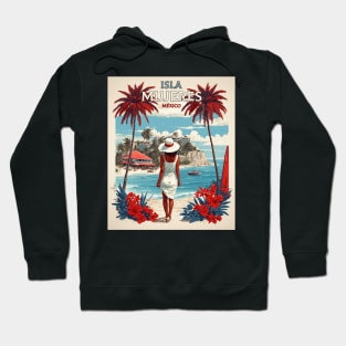 Isla Mujeres Mexico Vintage Poster Tourism Hoodie